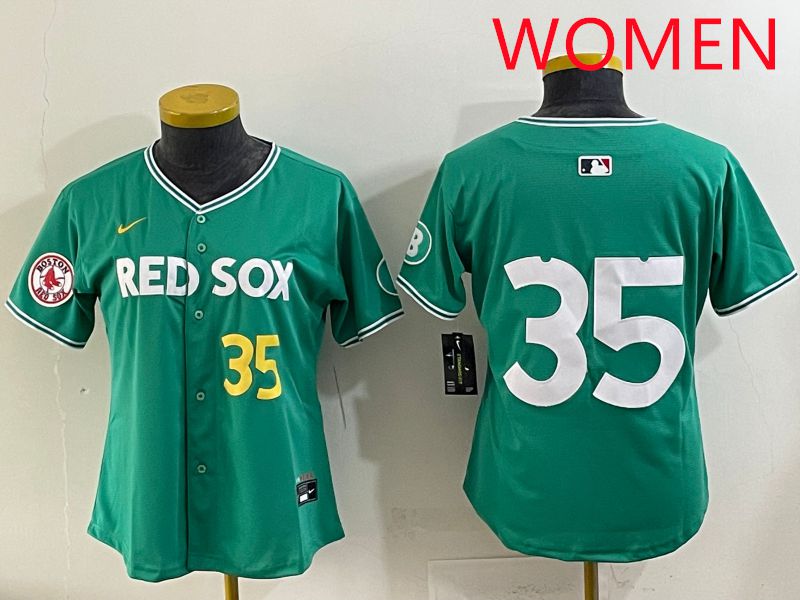 Women 2025 Boston Red Sox 35 No Name Dark Green Joint Name Nike MLB Jersey style 7